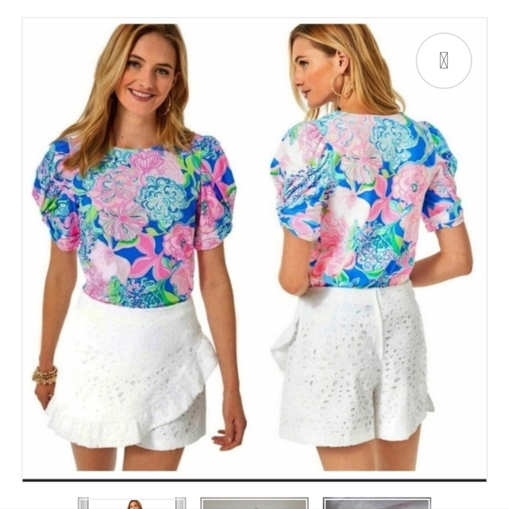 LILLY PULITZER Faye Skort White Petal Lace - Size 4